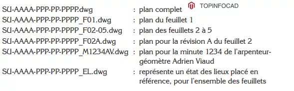 documents d'arpentage et topographie